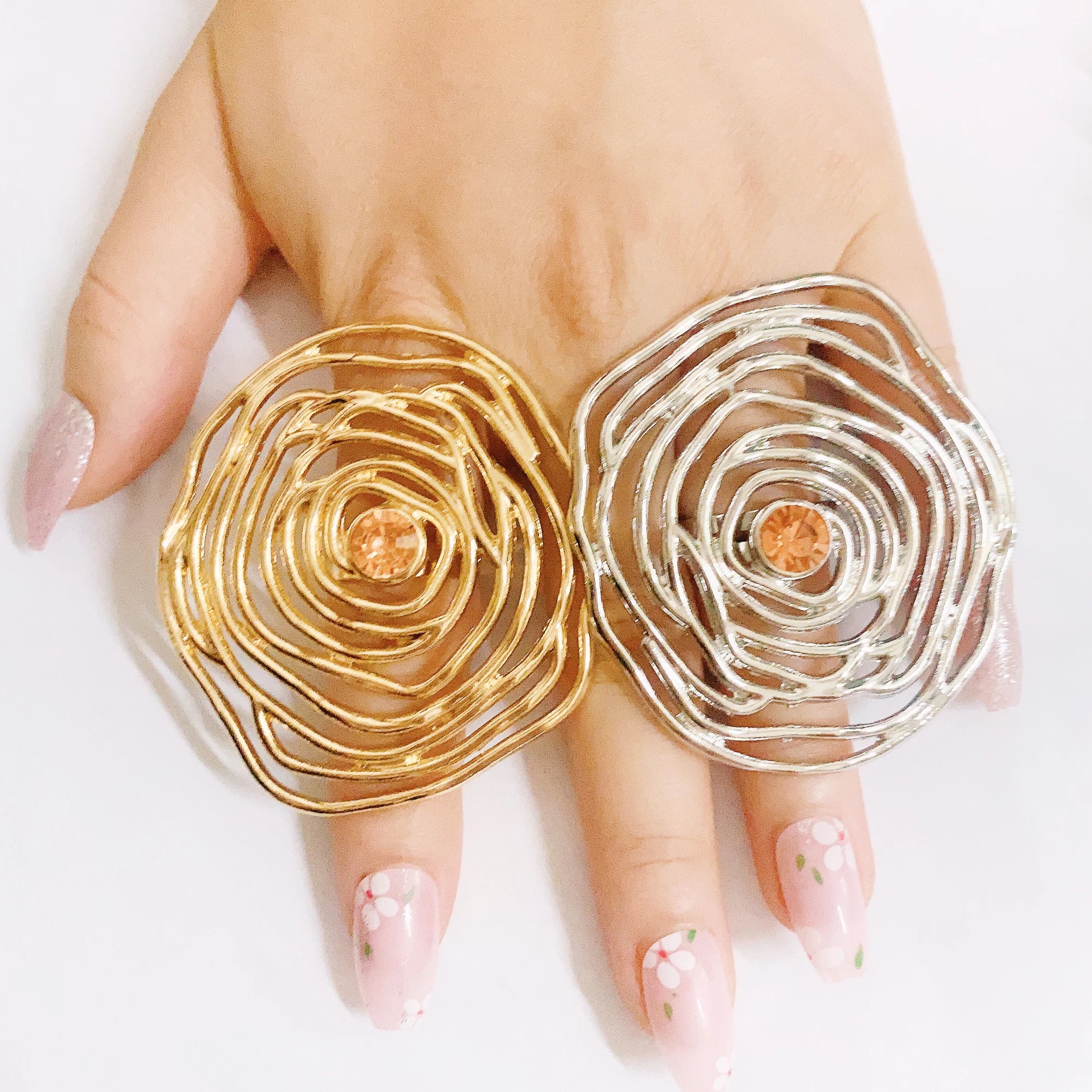 Bold Gold-Plated Ring Set for Women – Assorted Statement Elements & Shapes