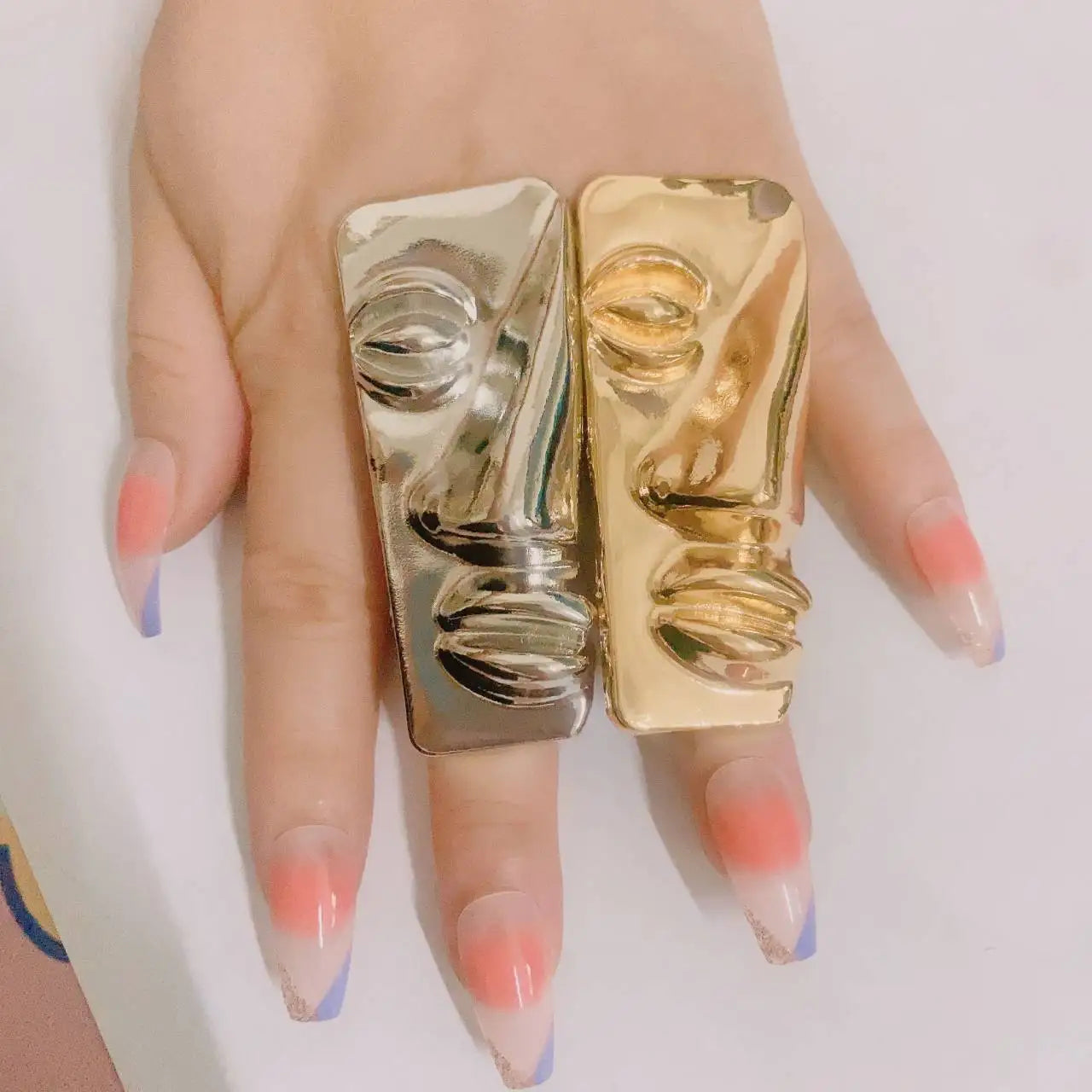 Bold Gold-Plated Ring Set for Women – Assorted Statement Elements & Shapes