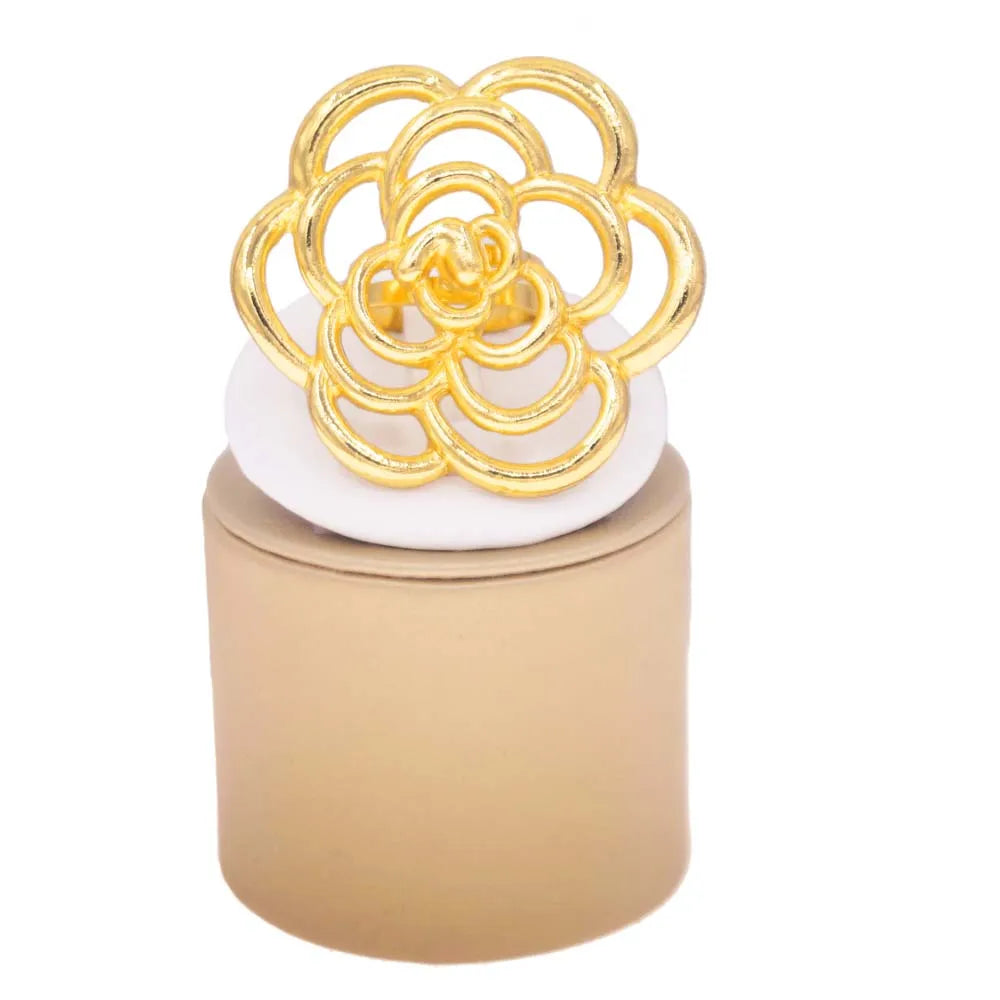 Bold Gold-Plated Ring Set for Women – Assorted Statement Elements & Shapes
