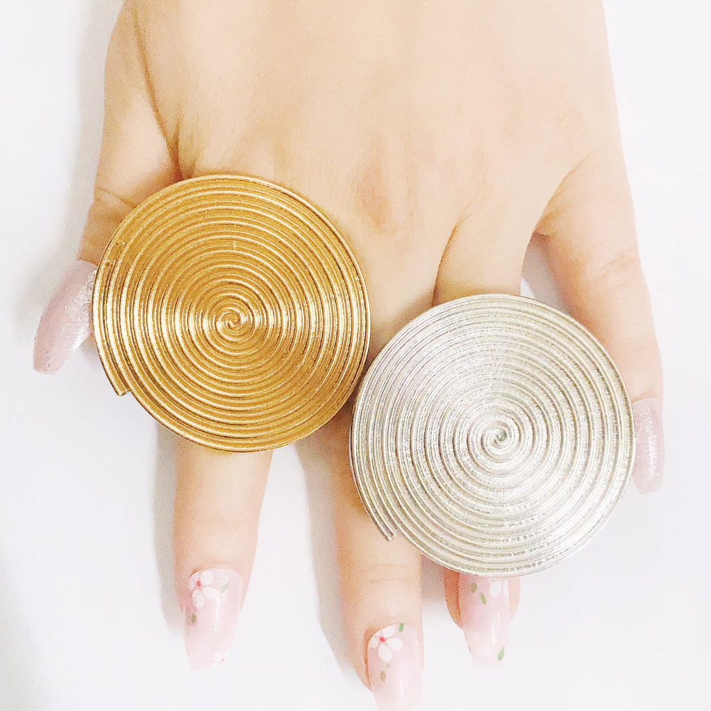 Bold Gold-Plated Ring Set for Women – Assorted Statement Elements & Shapes
