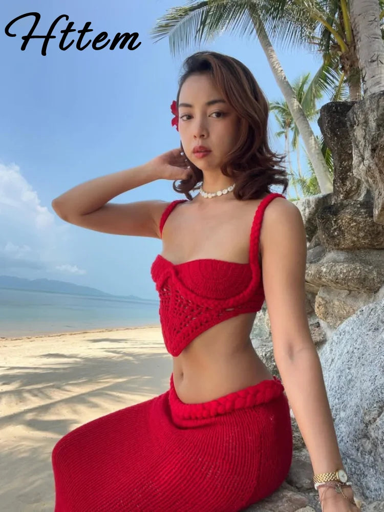 Knit Halter 2 Piece Suit – Backless & Bold