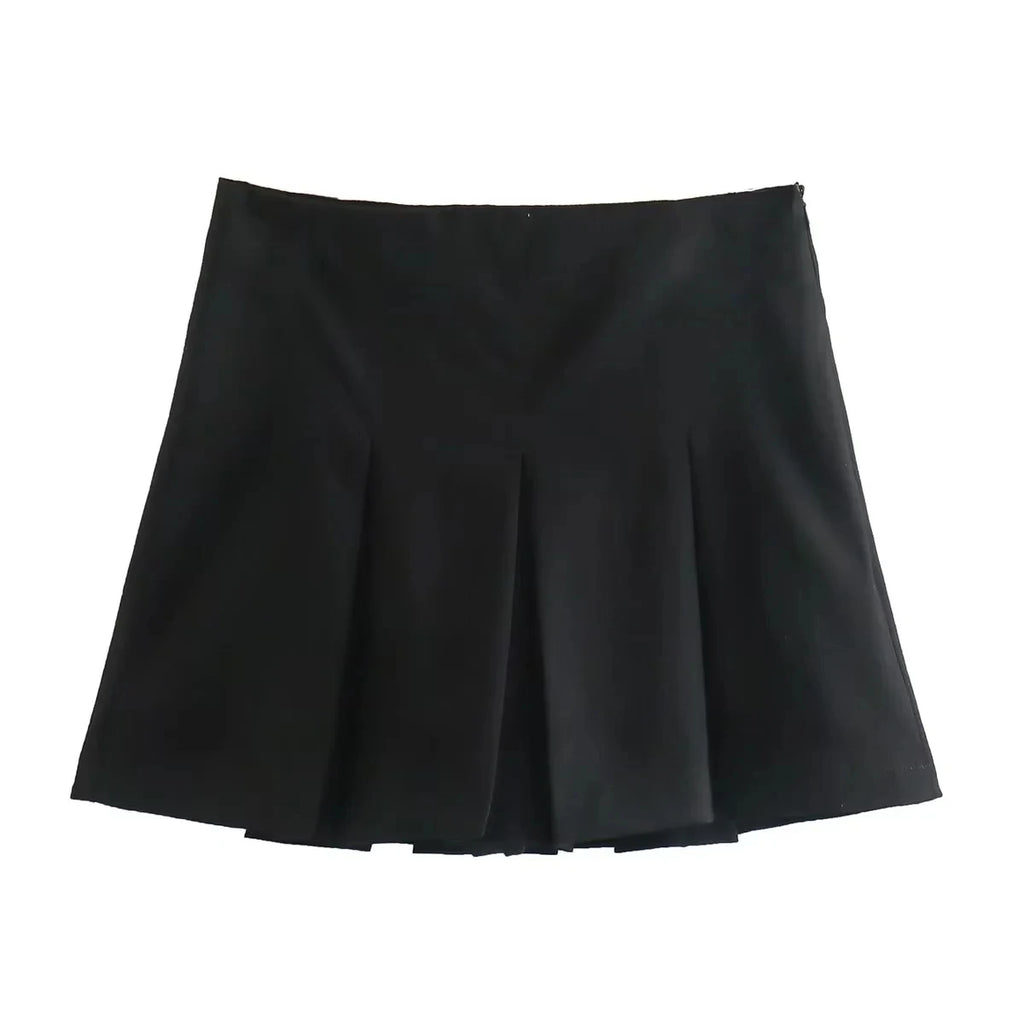 Tiered Ruffle Mini Skirt – Women’s High Waist Pleated Summer Style