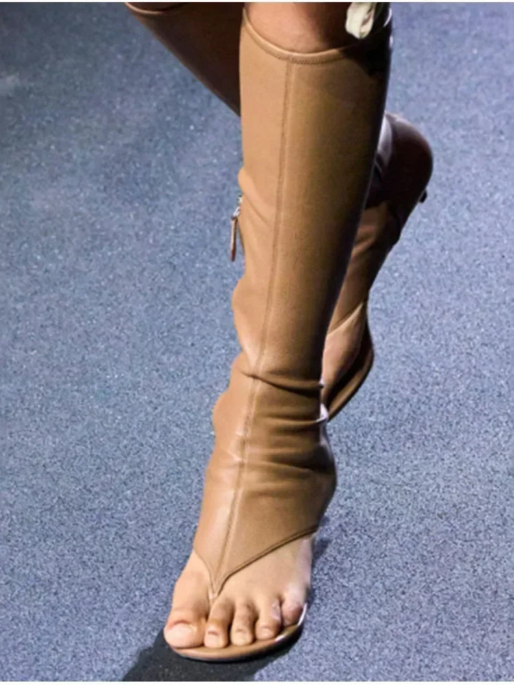 Fish Mouth Clip Toe Mid Boots – Where Bold Meets Chic