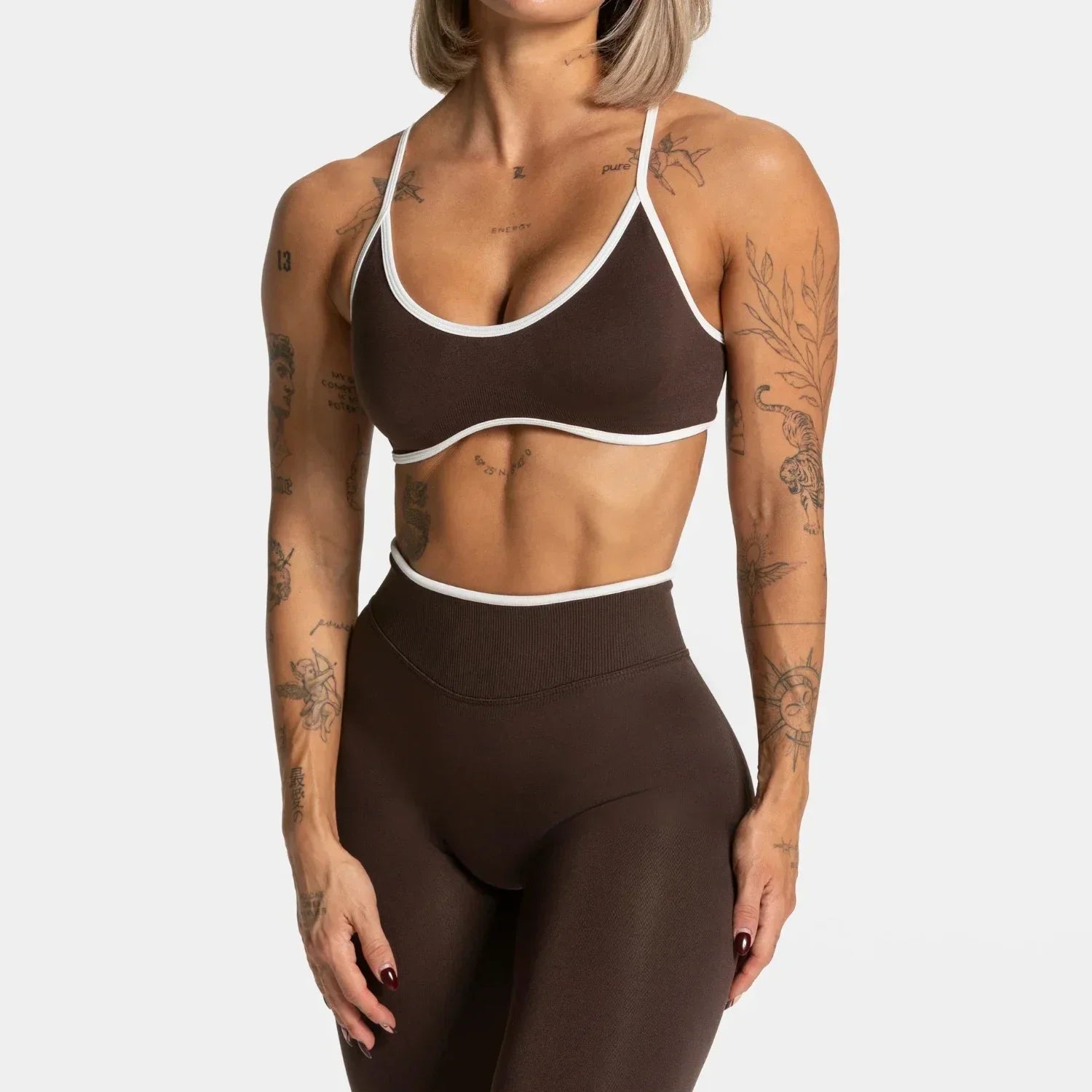 Women’s Solid Color Sports Bra – Backless Knit Yoga & Fitness Top with Padding