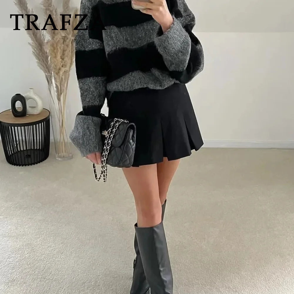 Tiered Ruffle Mini Skirt – Women’s High Waist Pleated Summer Style