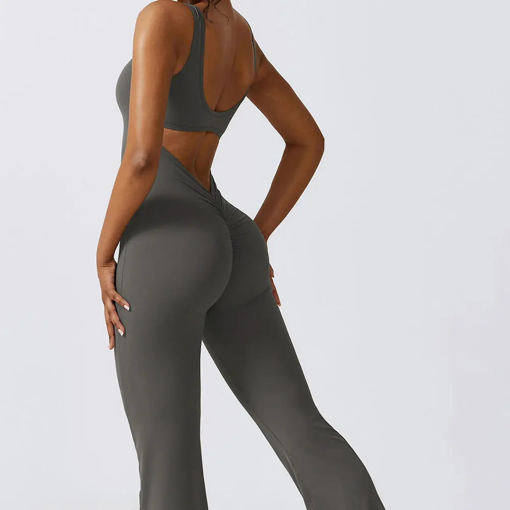 Women's Push-Up Workout Jumpsuit – Stretch Fitness & Yoga Bodysuit