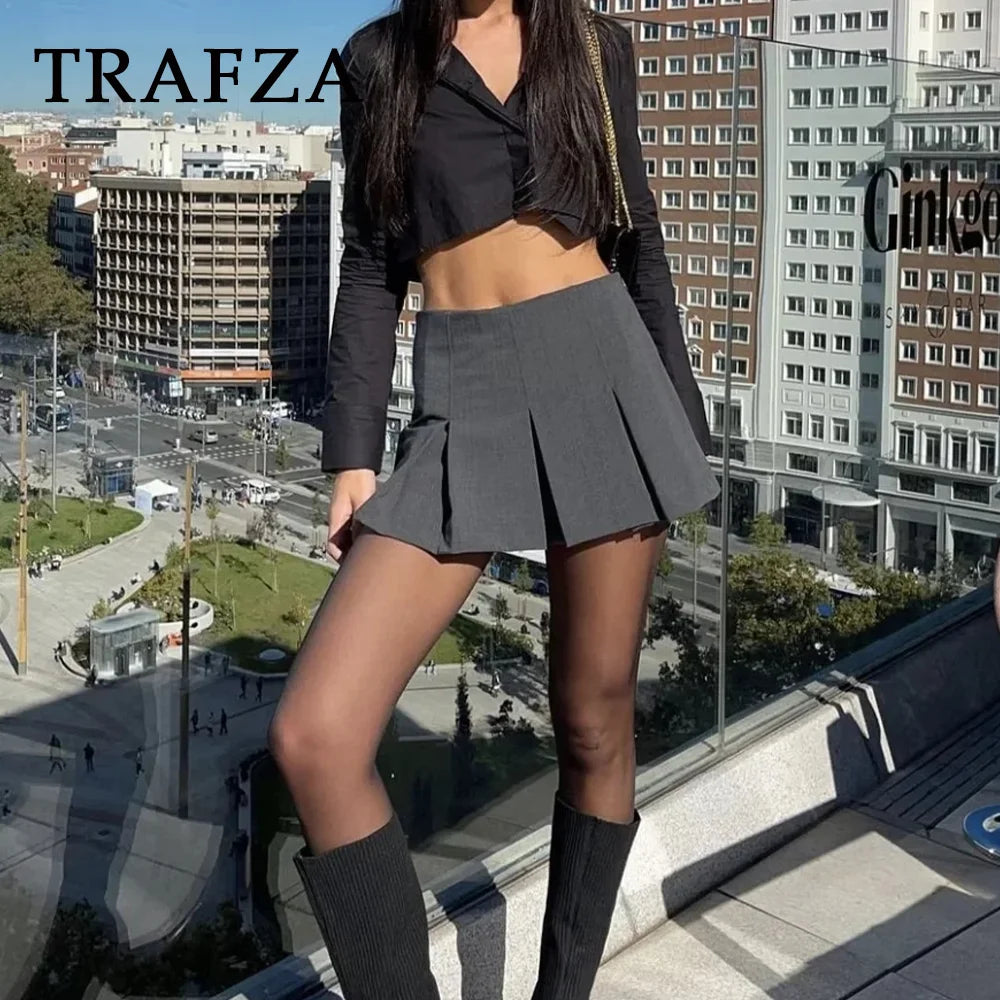 Tiered Ruffle Mini Skirt – Women’s High Waist Pleated Summer Style