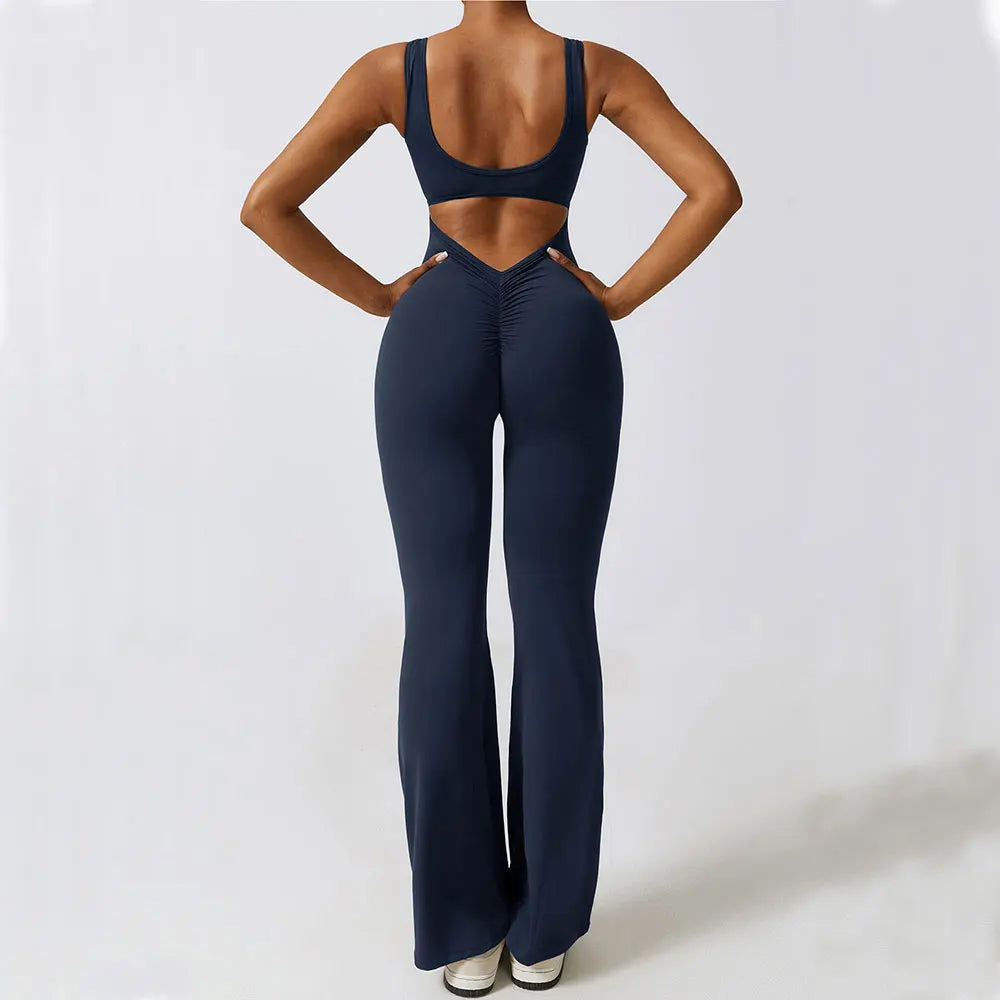 Women's Push-Up Workout Jumpsuit – Stretch Fitness & Yoga Bodysuit