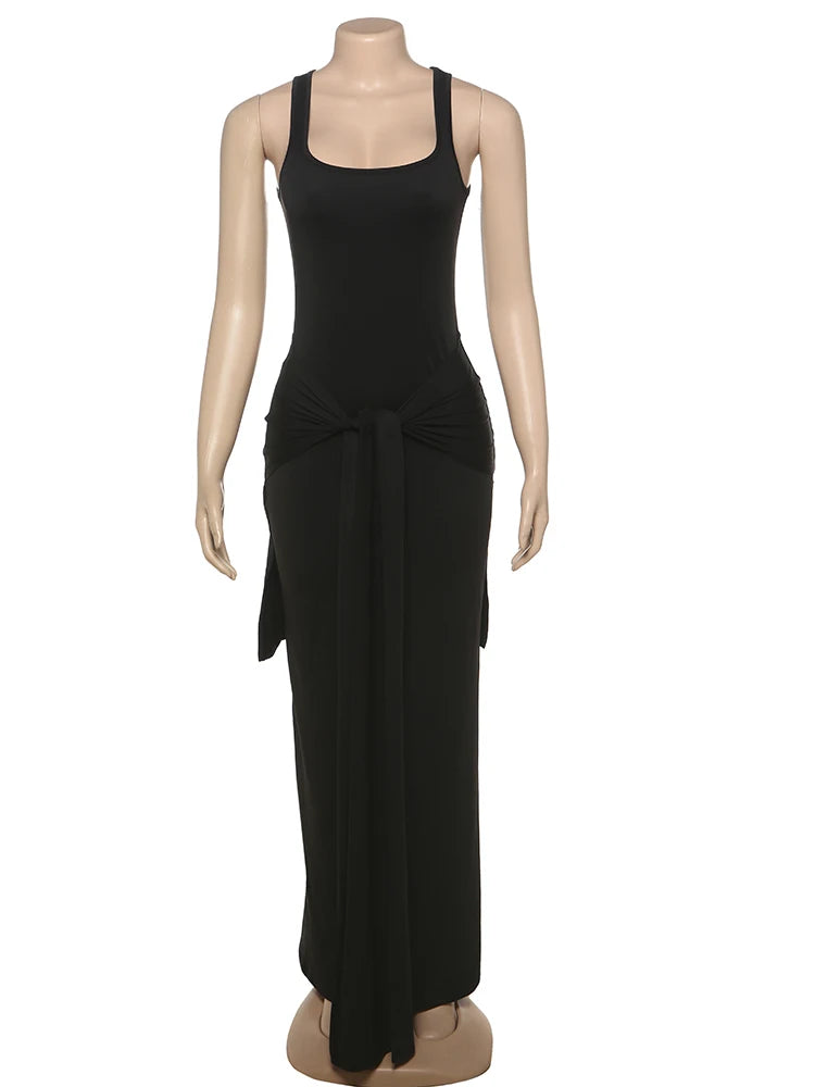 Weird Puss Women’s Casual Summer Dress – Square Neck Sleeveless Trendy Outfit