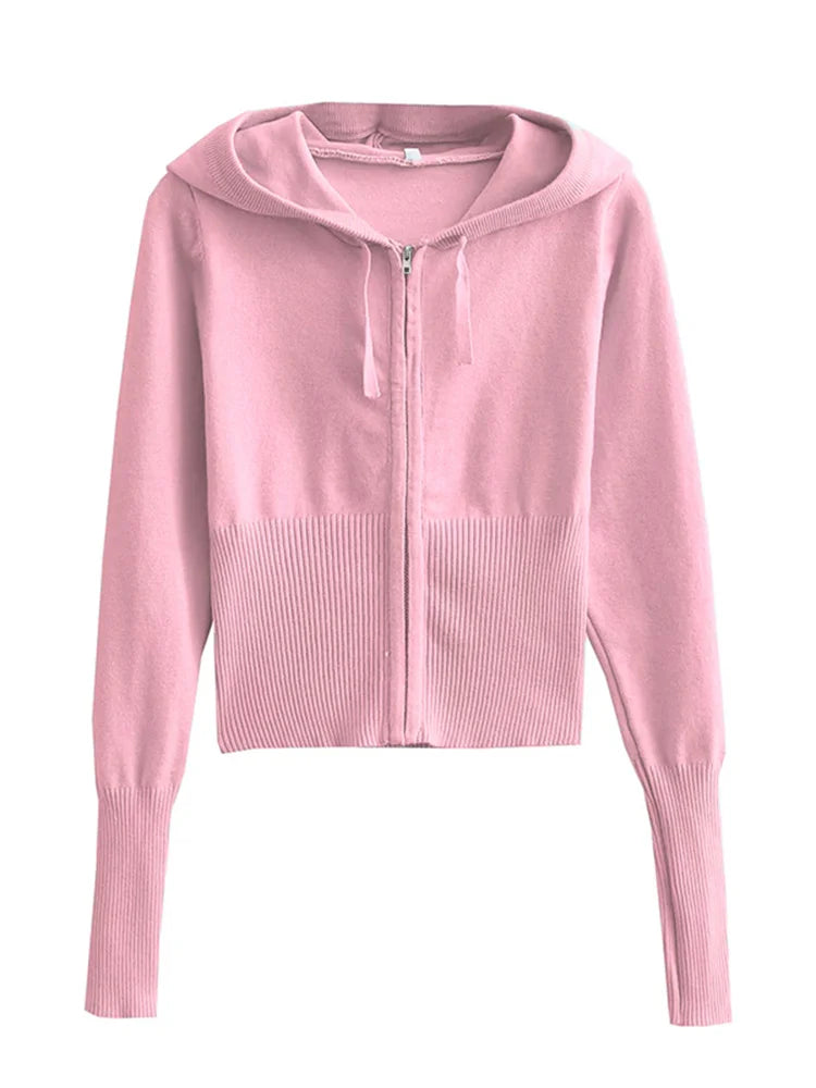 Tossy Knit 2-Piece Women’s Tracksuit – Crop Hoodie & Trousers Set