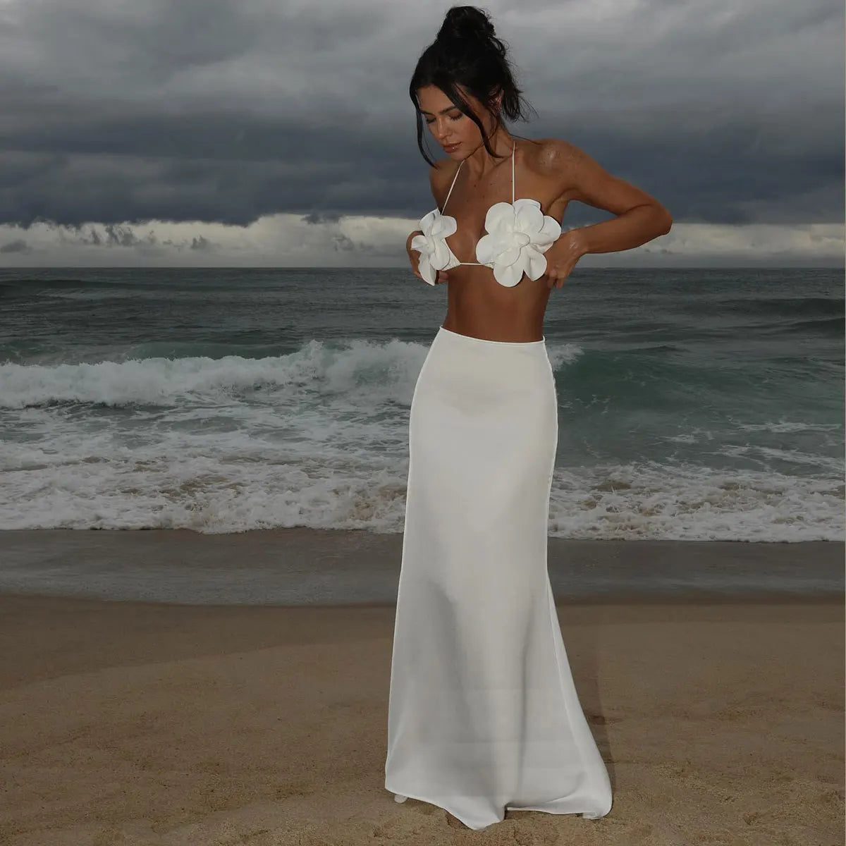 Women's Sexy Brazilian Bikini Set with Bandage Design & Skirt Cover-Up