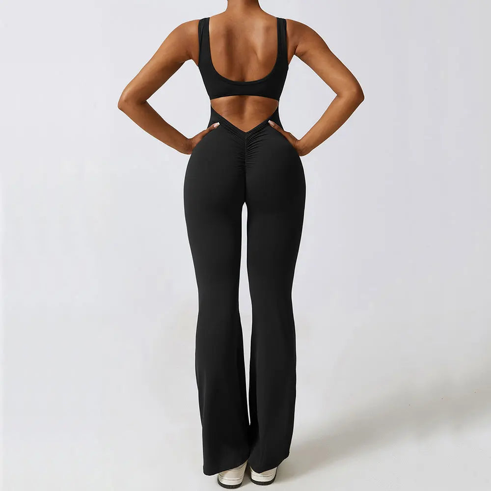Women's Push-Up Workout Jumpsuit – Stretch Fitness & Yoga Bodysuit