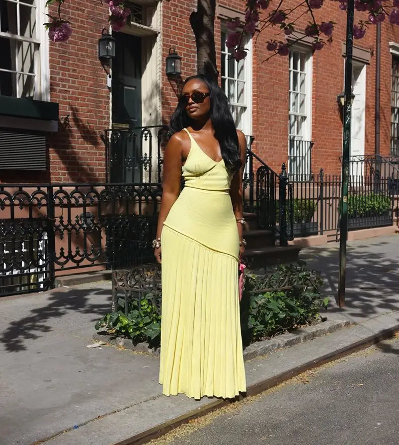 Solid Color V-Neck Knit Vest Top & High-Waisted Straight-Leg Pants Set for Women
