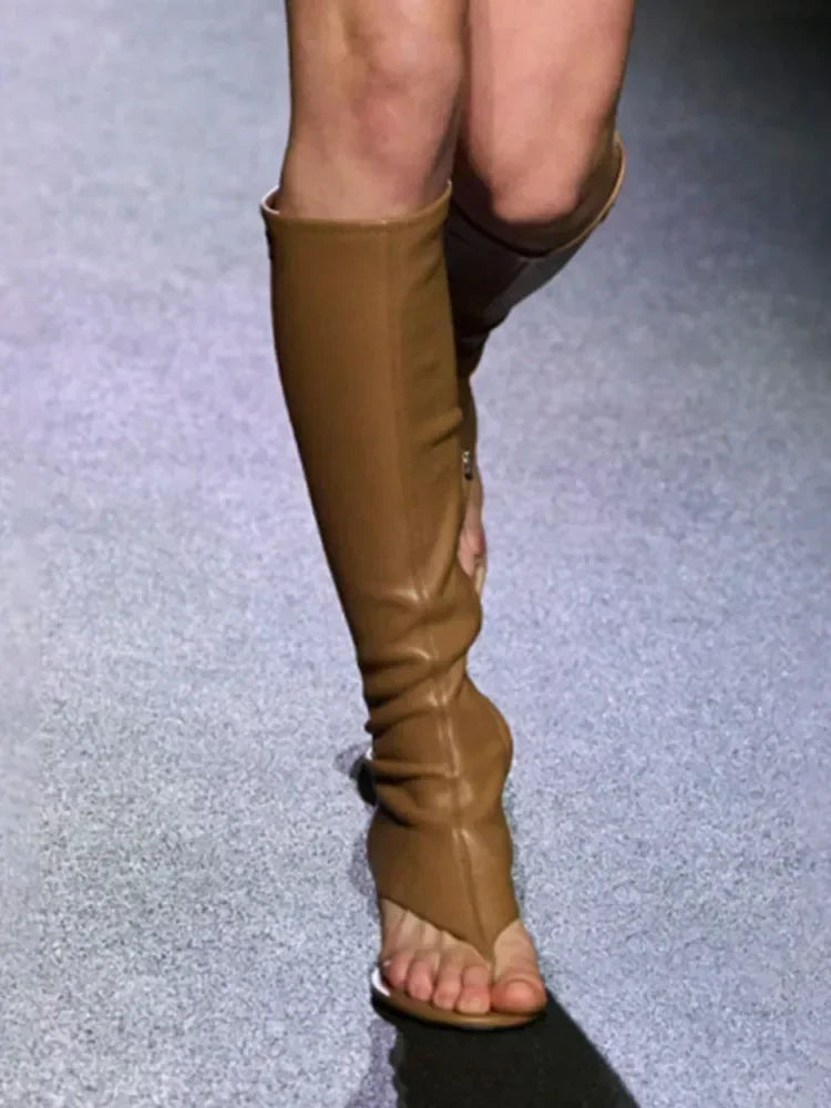 Fish Mouth Clip Toe Mid Boots – Where Bold Meets Chic