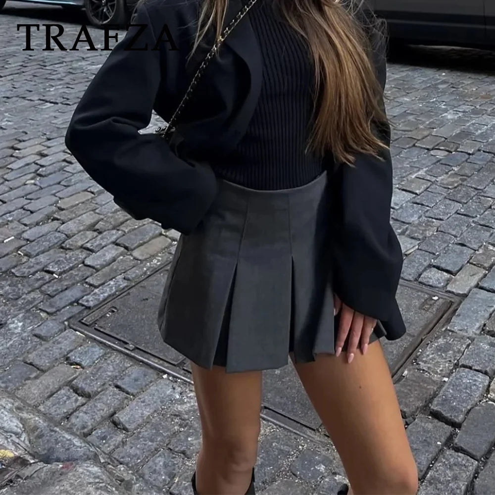 Tiered Ruffle Mini Skirt – Women’s High Waist Pleated Summer Style