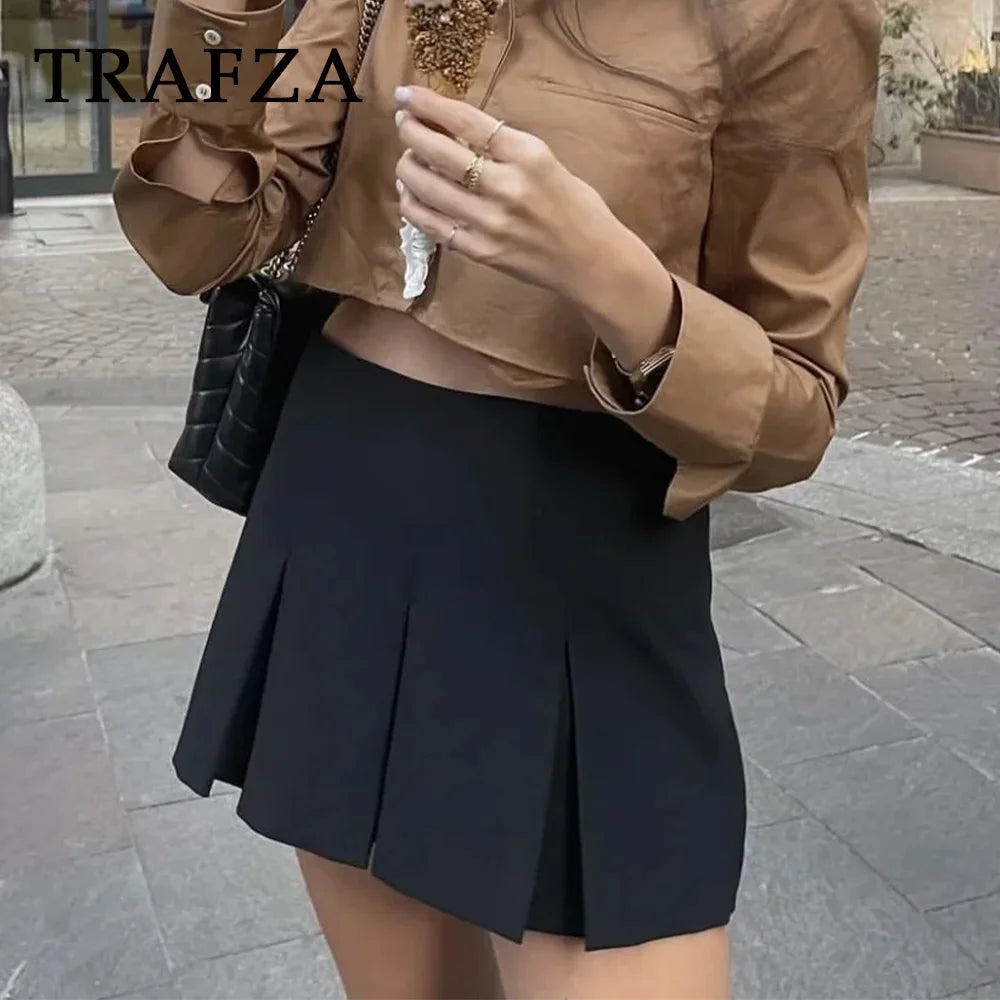 Tiered Ruffle Mini Skirt – Women’s High Waist Pleated Summer Style