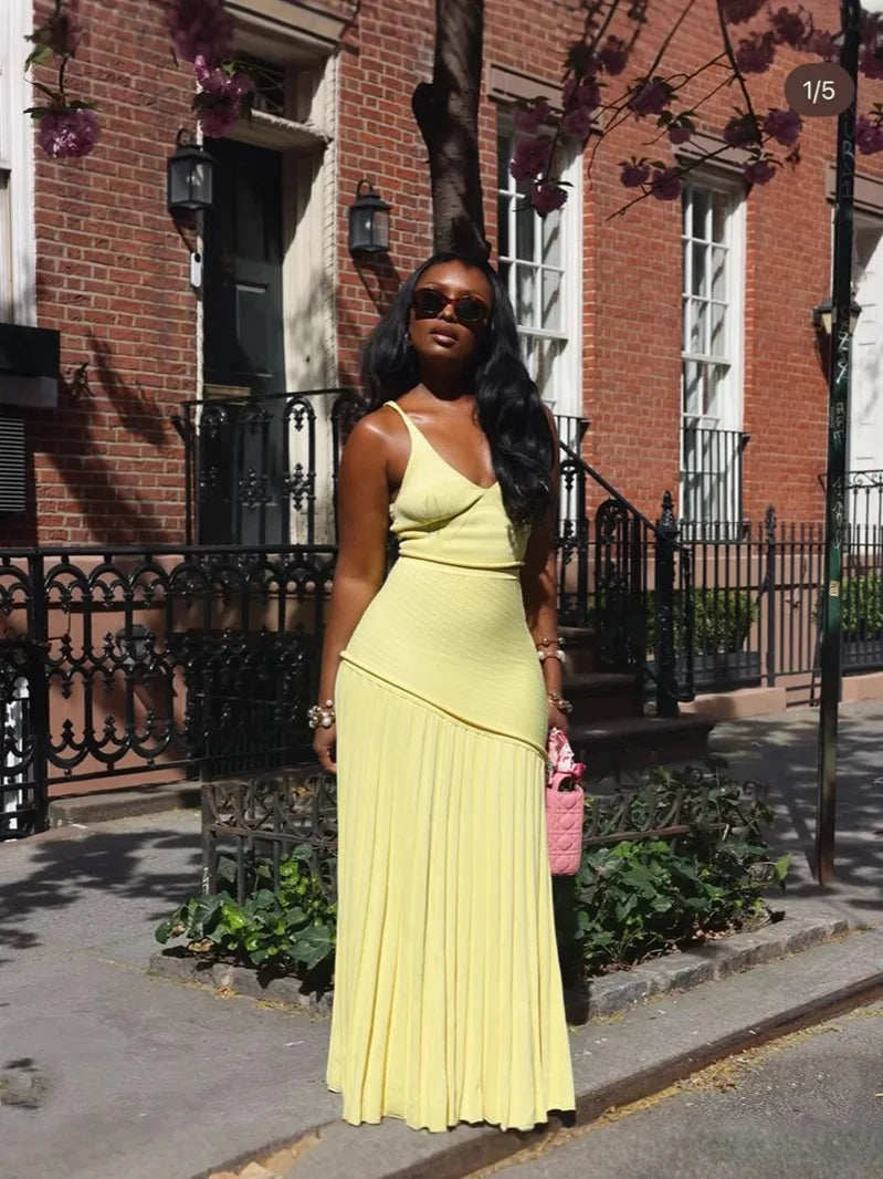 Solid Color V-Neck Knit Vest Top & High-Waisted Straight-Leg Pants Set for Women