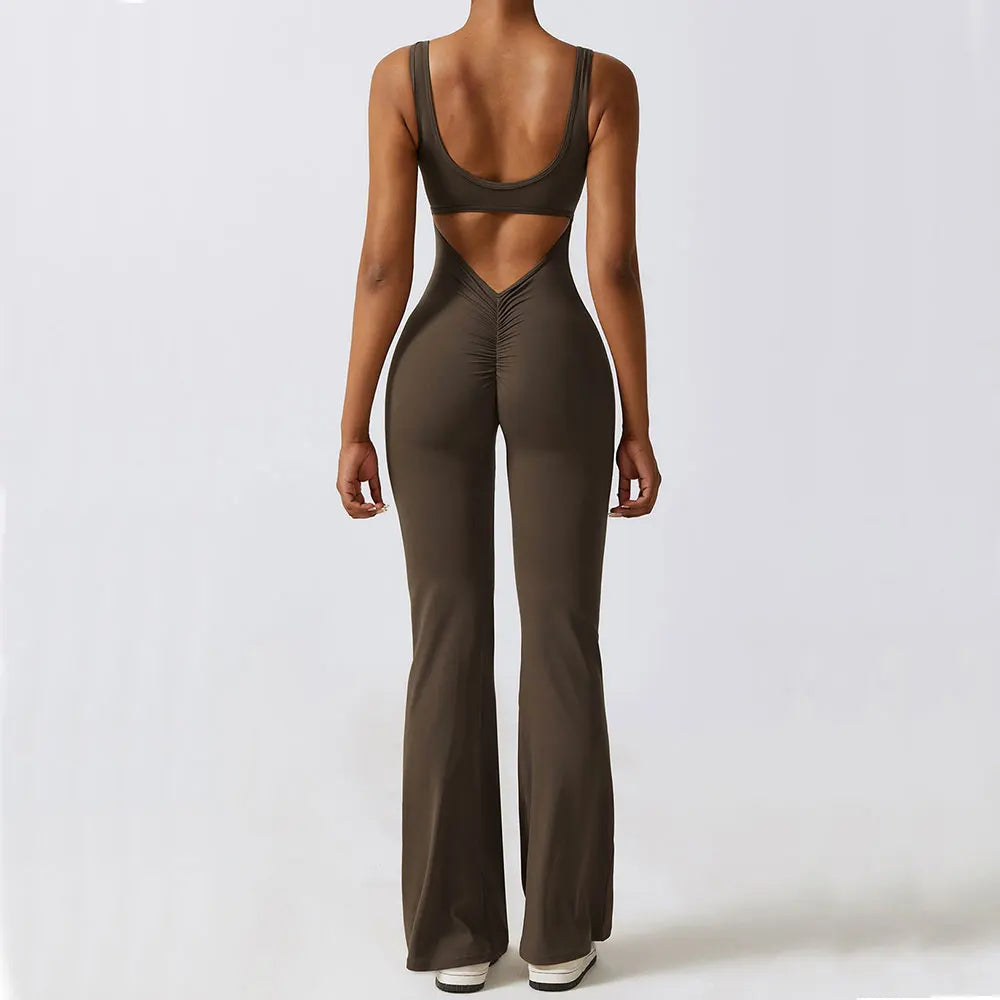 Women's Push-Up Workout Jumpsuit – Stretch Fitness & Yoga Bodysuit